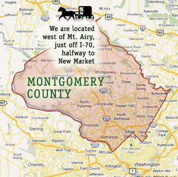 Map, Amish Sheds, Montgomery County, MD